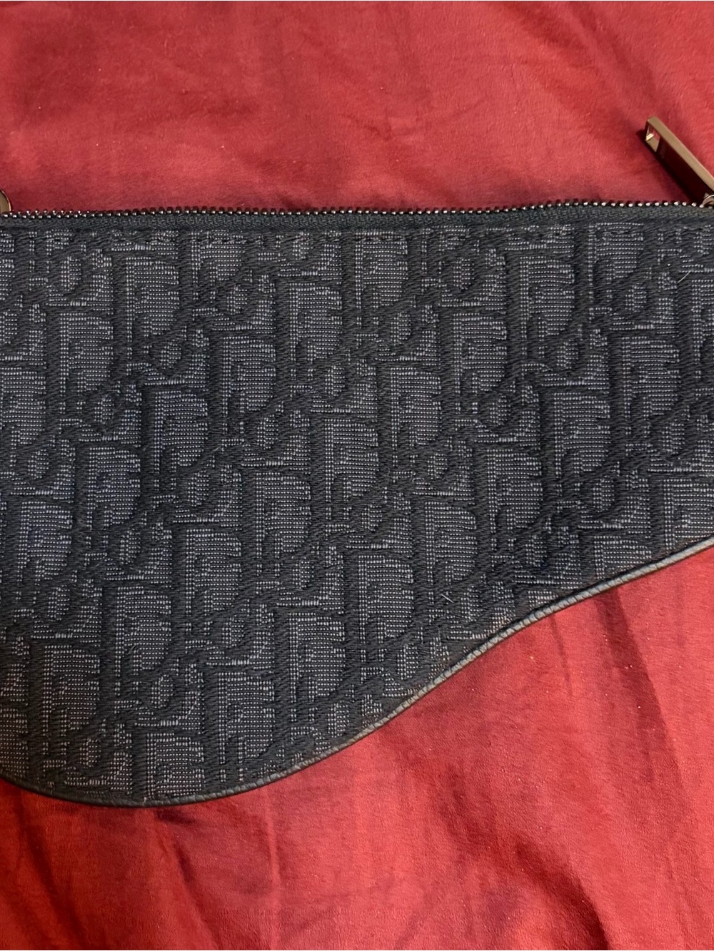 Authentic Christian Dior Black Monogram Saddle bag